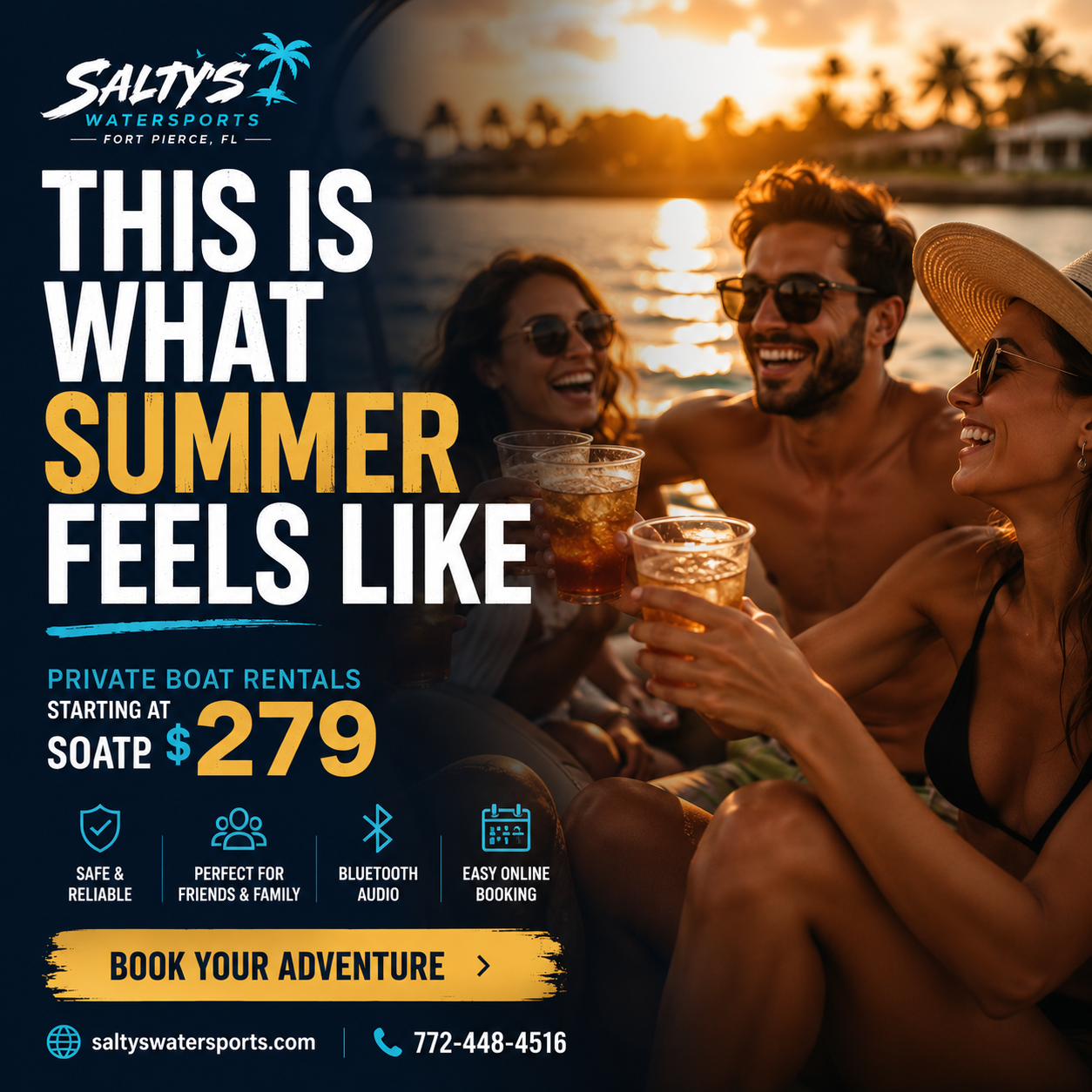 Salty’s Water Sports Boat & Jet Ski Rental Facebook ad