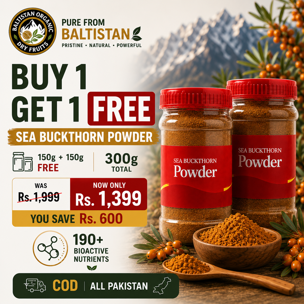 Baltistan Organic Dry Fruits Facebook ad from Jun 15, 2026
