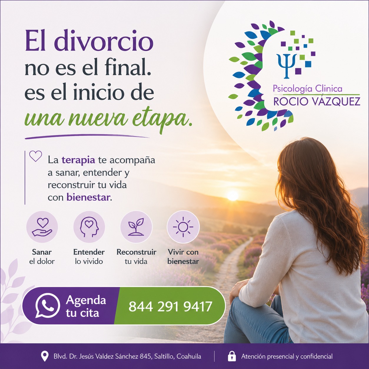 Psicología Clínica y terapia emocional Facebook ad: 𝐴 𝑣𝑒𝑐𝑒𝑠 𝑒𝑙 𝑑𝑖𝑣𝑜𝑟𝑐𝑖𝑜 𝑛𝑜 𝑑𝑢𝑒𝑙𝑒…