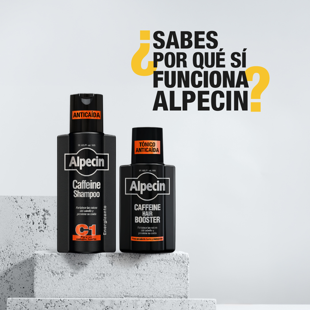 Alpecin Facebook ad: Cabello fuerte, con respaldo científico.