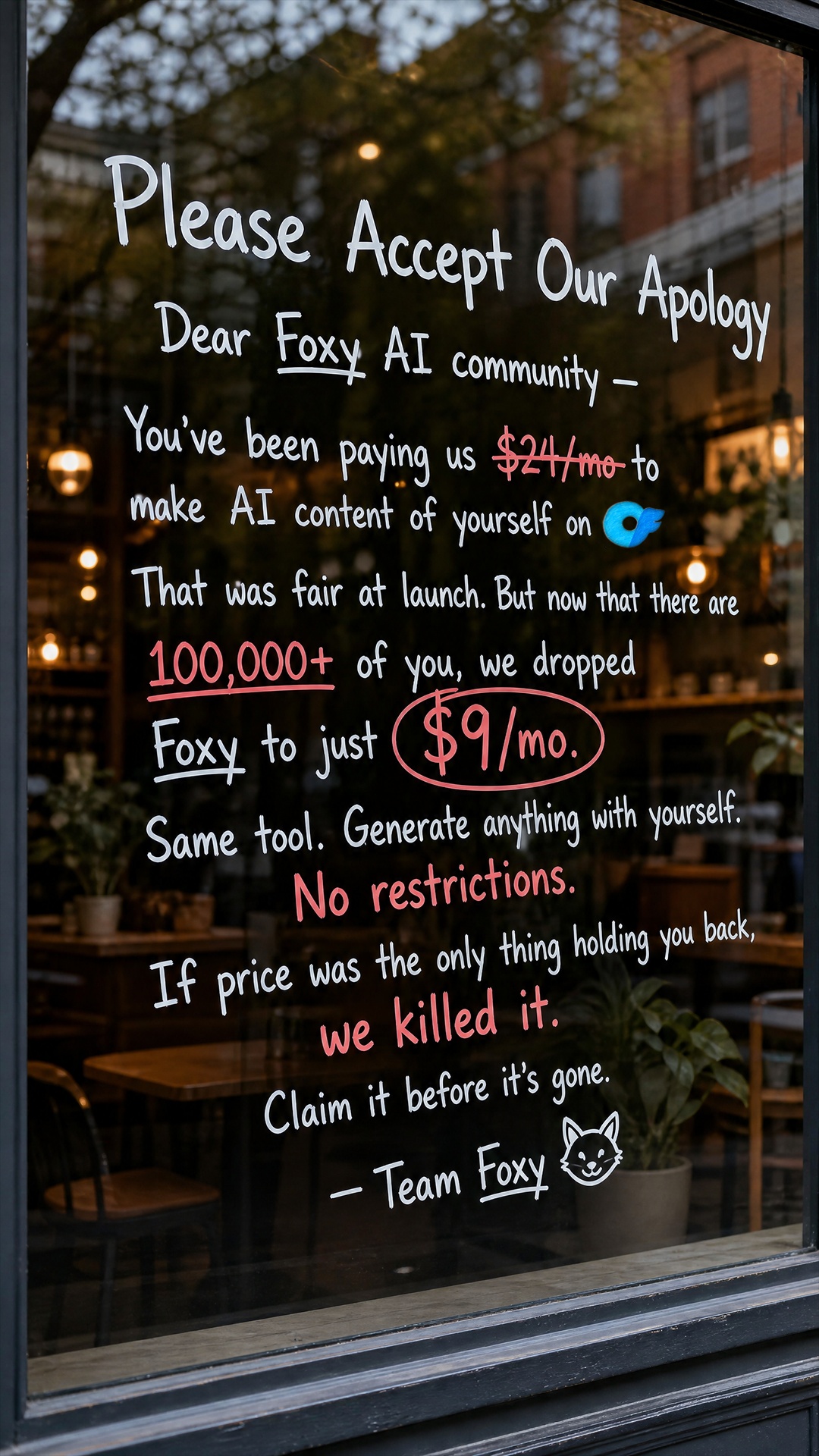 Foxy.ai Facebook ad