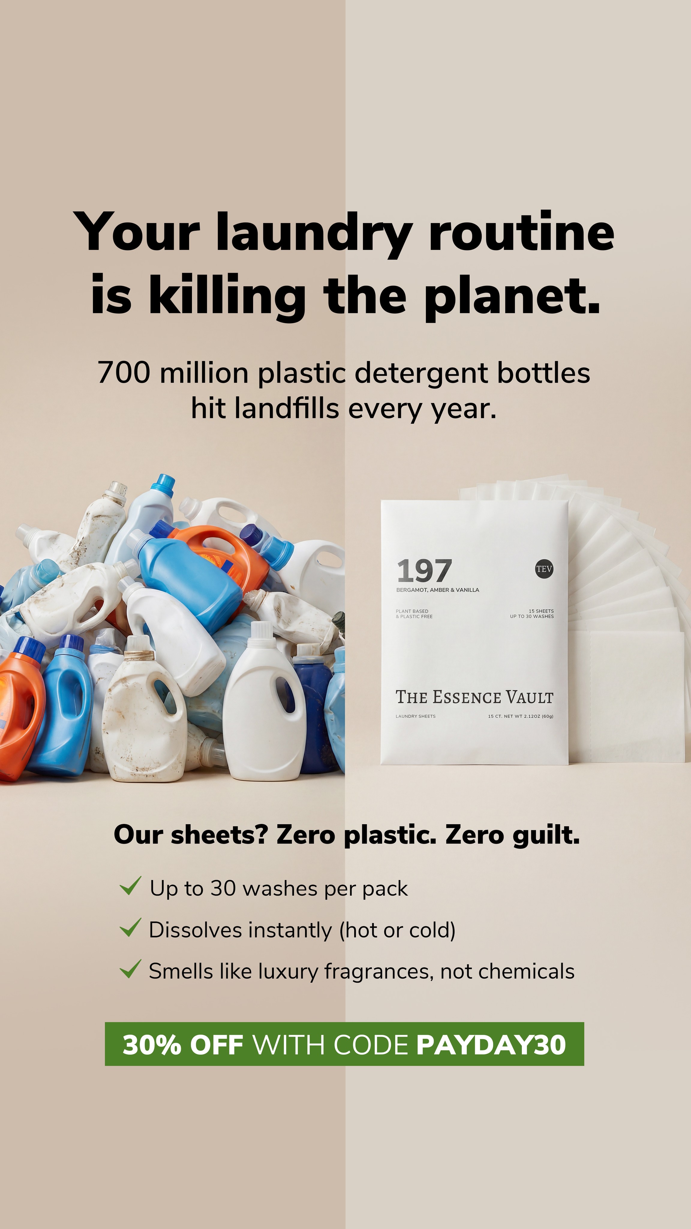 The Essence Vault Facebook ad from Mar 3, 2026