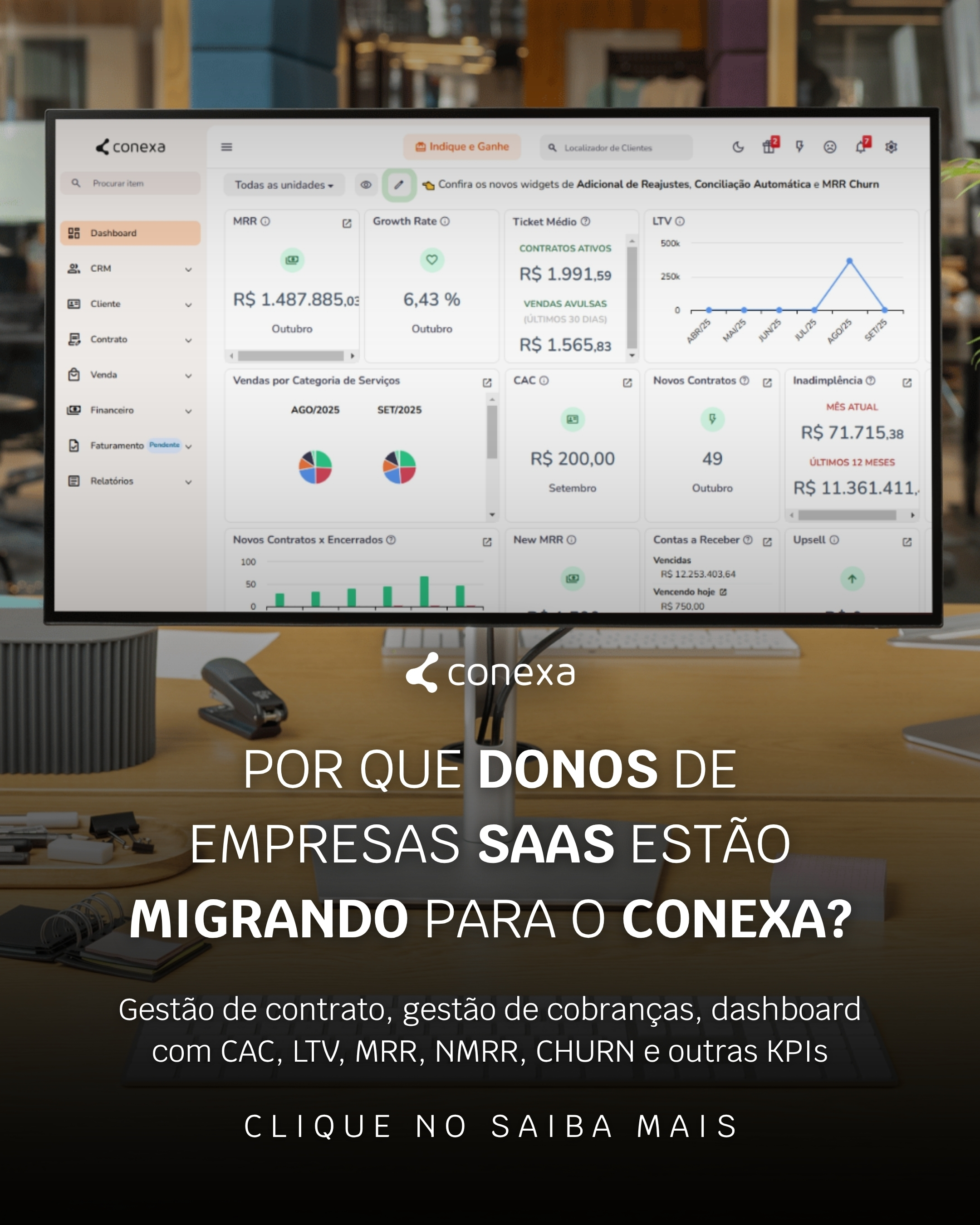 ConexaApp Facebook ad: Atenção donos de empresas SaaS!
