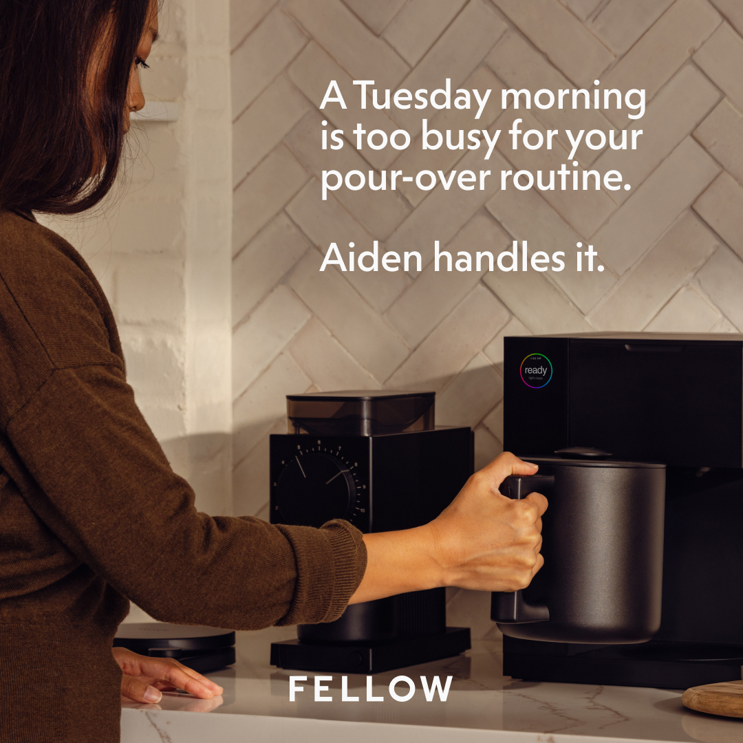 Fellow Facebook ad: Pour-over thinking, built in.
