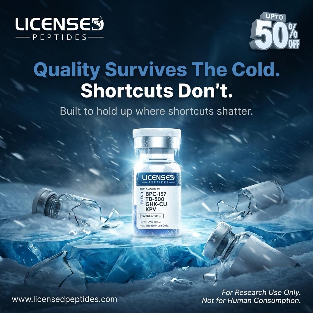 LicensedPeptides.com Facebook ad: Every Batch. 6X Tested. Publicly Verified.