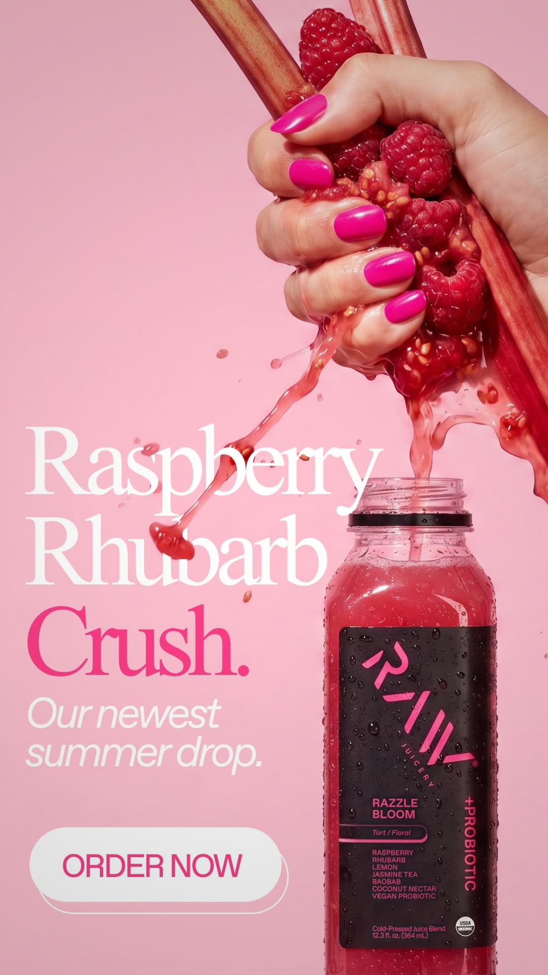 Raw Juicery Facebook ad: Our Newest Summer Drop Is Here