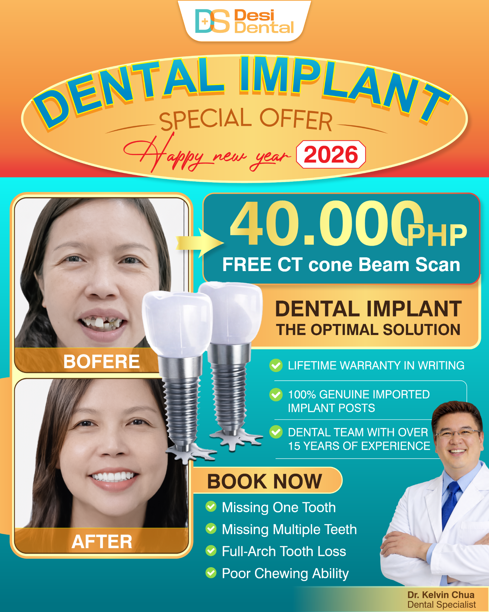 Desi Dental Clinic Facebook ad: FREE X-RAY Today, Book Your Appointment Now!