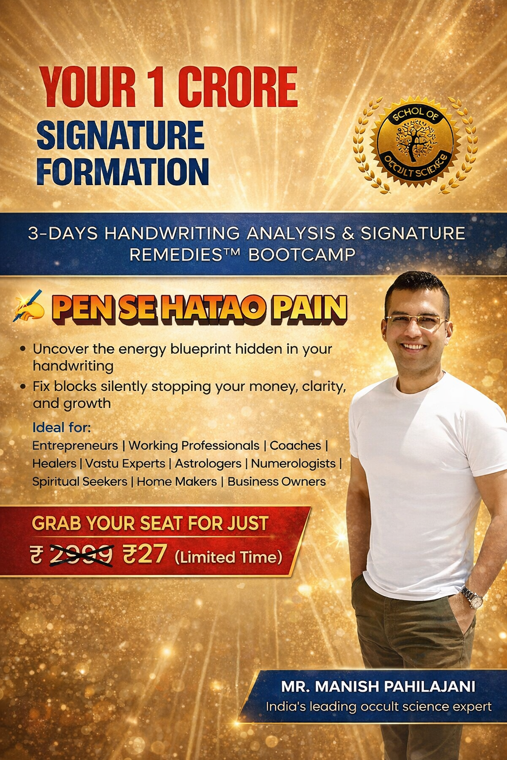Manish Pahilajani Facebook ad: Learn Powerful Magical Remedies