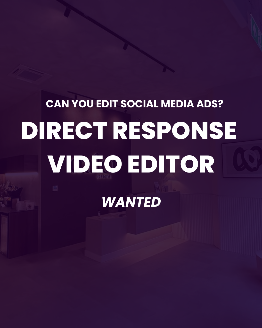 The Clinic Growth Co Facebook ad: Direct Response Video Editors Wanted