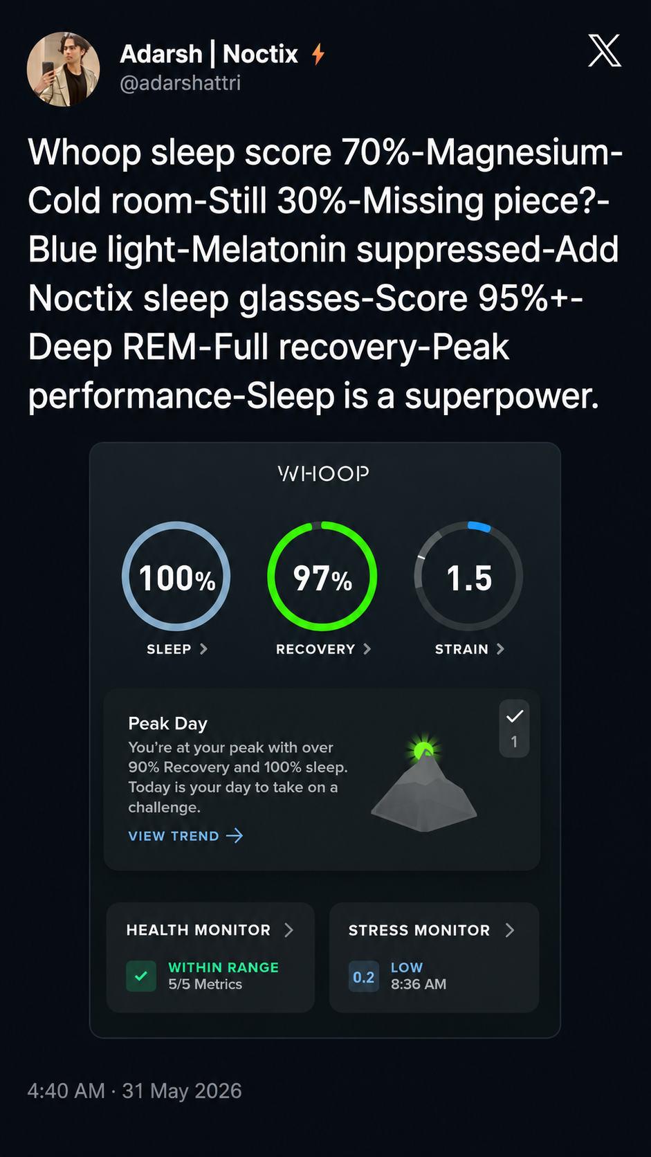 NoctiX Facebook ad