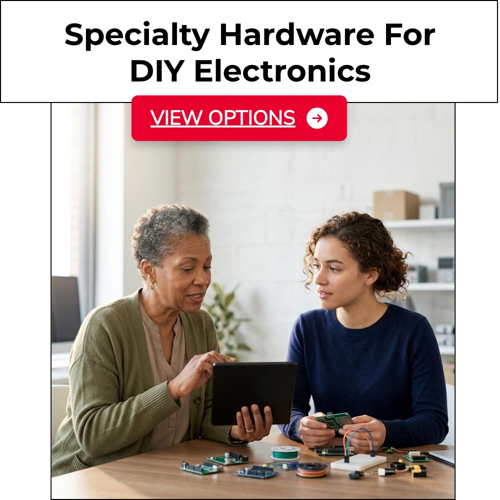 Swift Discoveries Diary Facebook ad: Specialty Hardware For Diy Electronics.