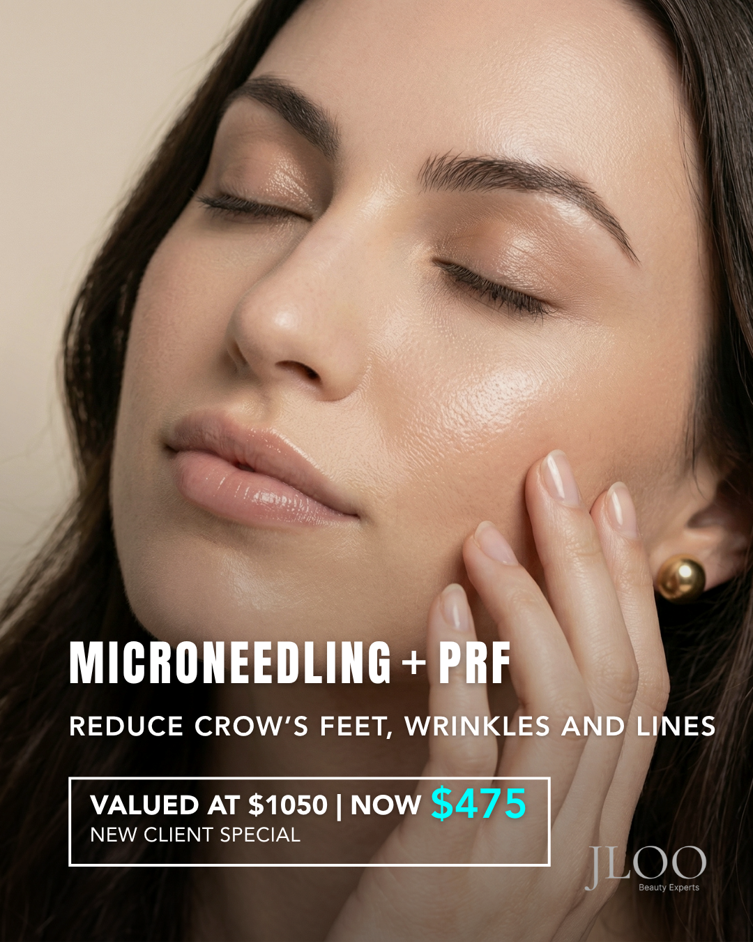 JLoo Beauty Experts Facebook ad: Achieve Glass Skin Glow With Microneedling + PRF