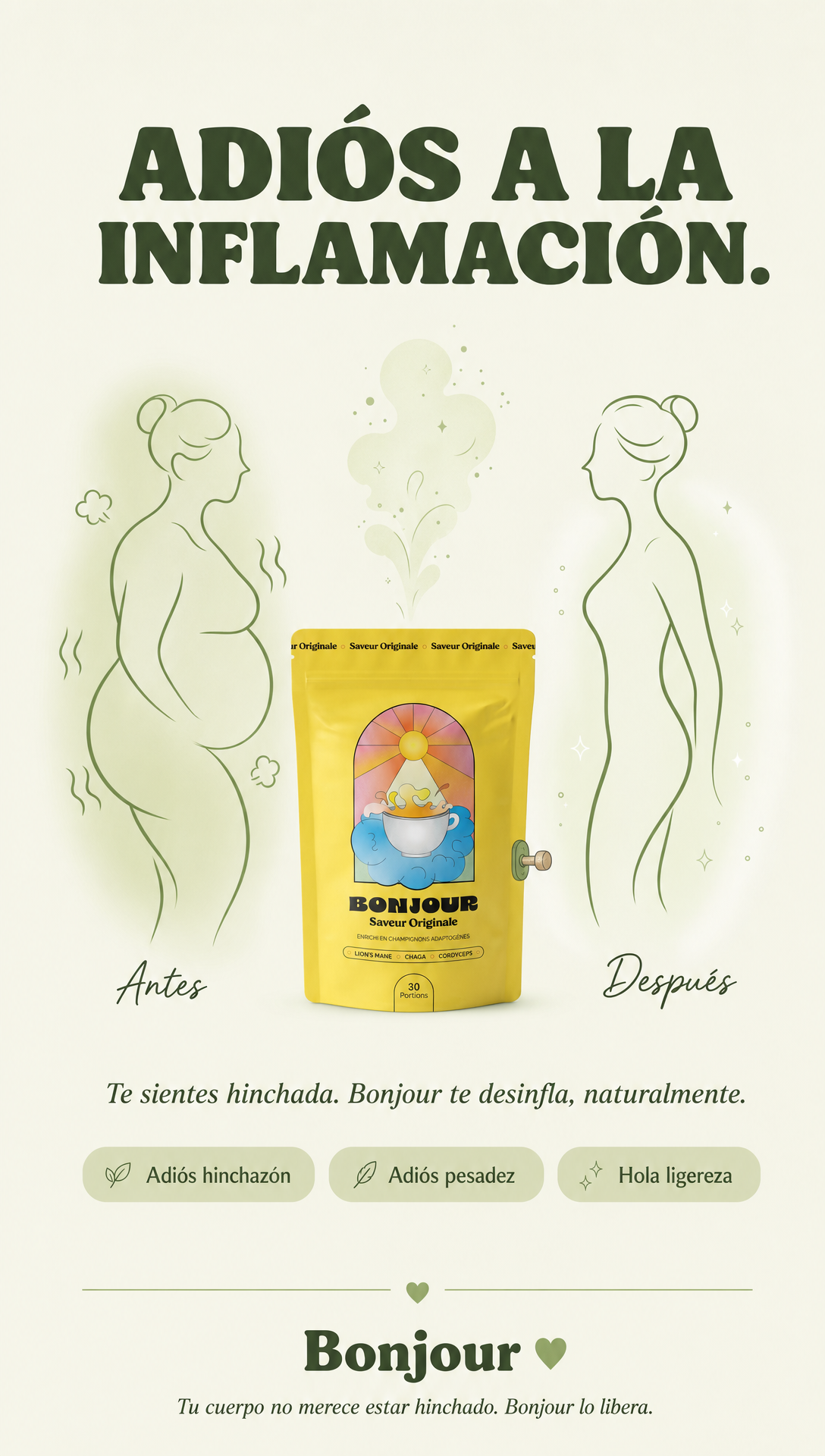 Bonjour Facebook ad: Hecho en Francia con extractos orgánicos de plantas y…