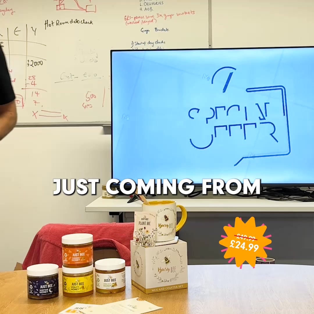 Just Bee Honey Facebook ad: Free Mug & Dipper