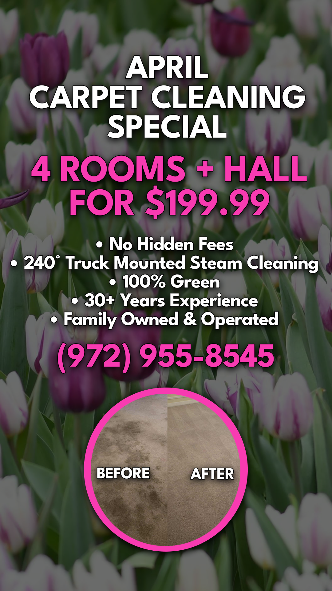 Rockwall County Carpet Cleaning Facebook ad from Apr 1, 2026