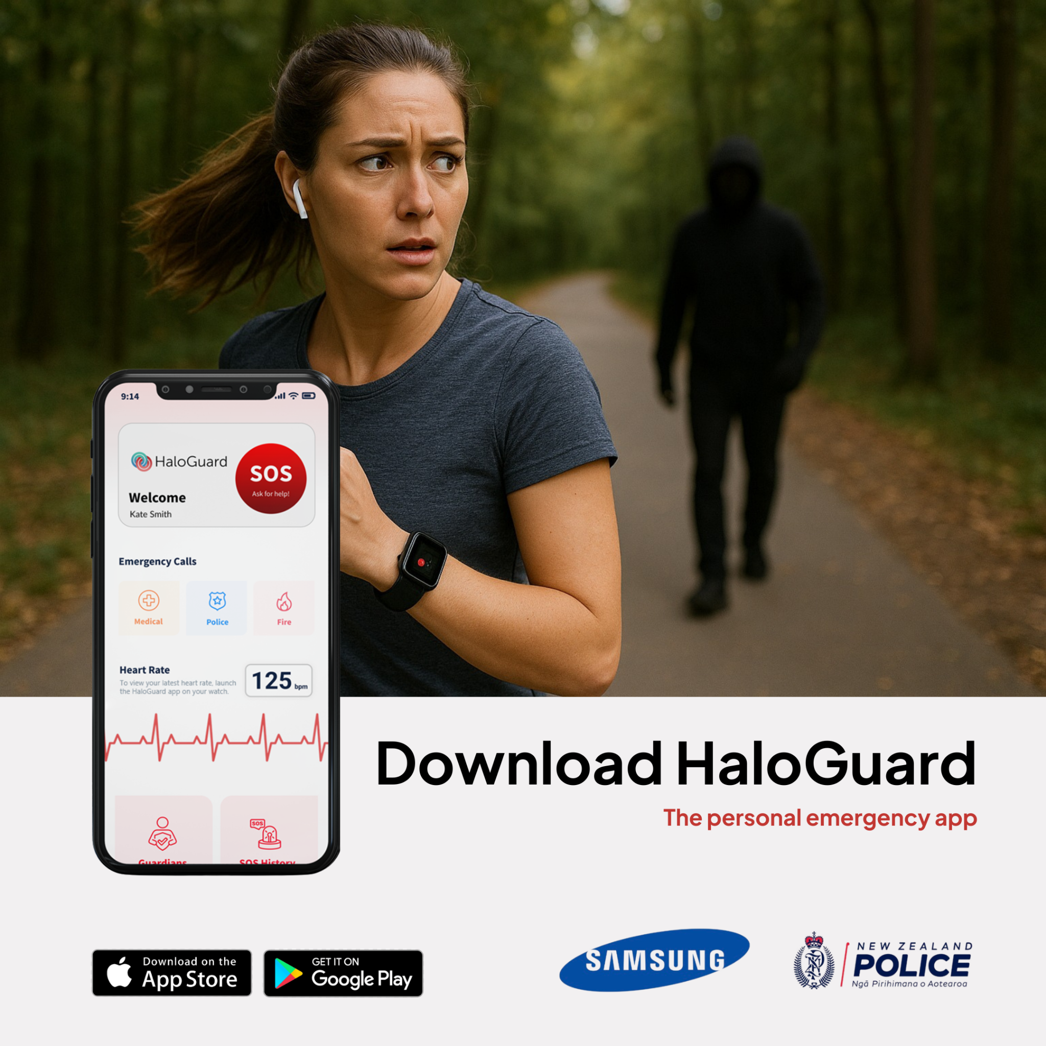 HaloGuard Facebook ad: NZ Personal Safety App designed to protect your Staff