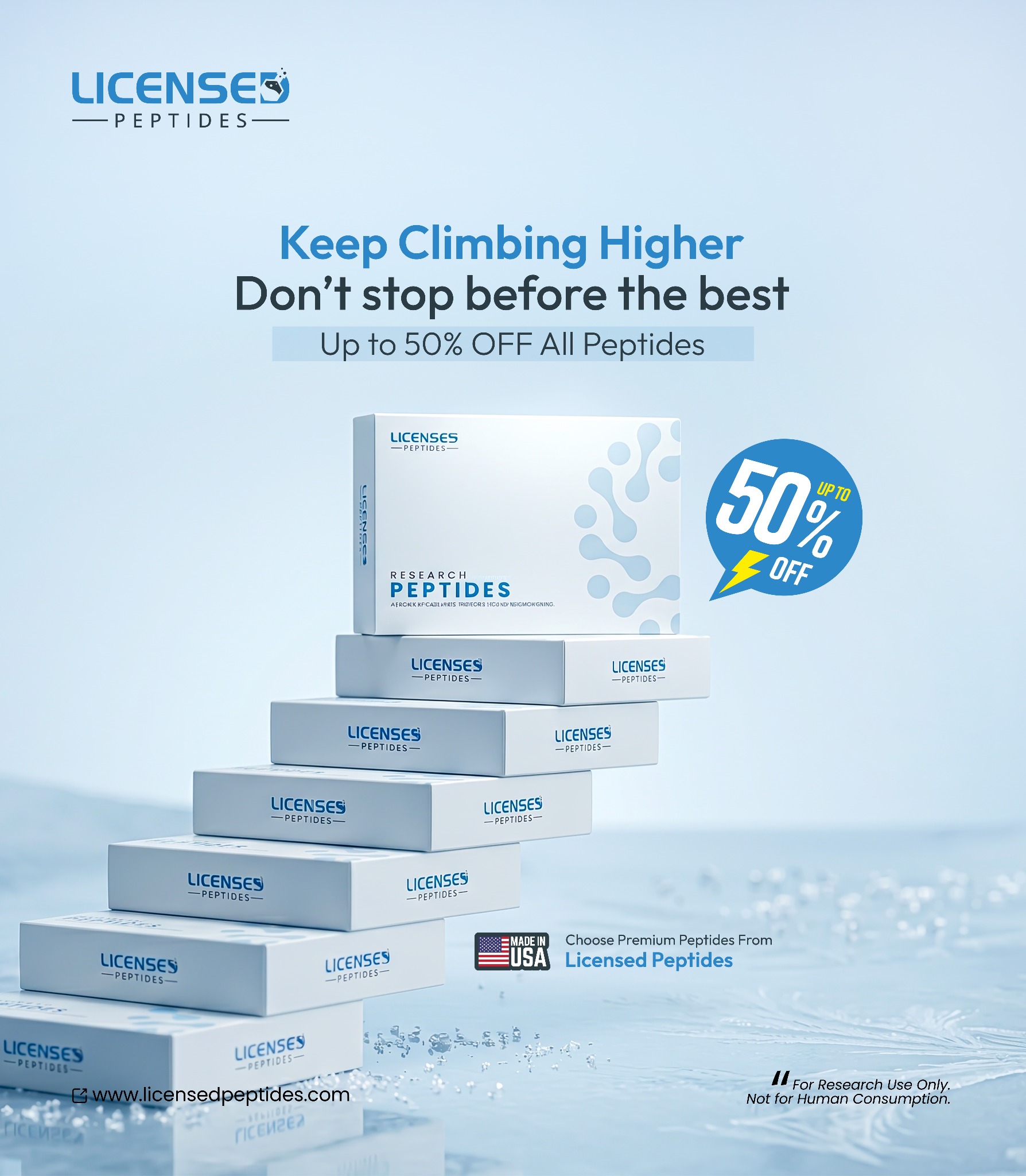 LicensedPeptides.com Facebook ad