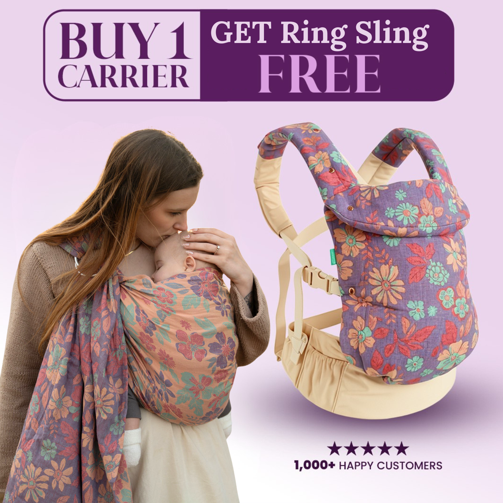 Gojiberry Baby Carriers Facebook ad: Free Ring Sling Included