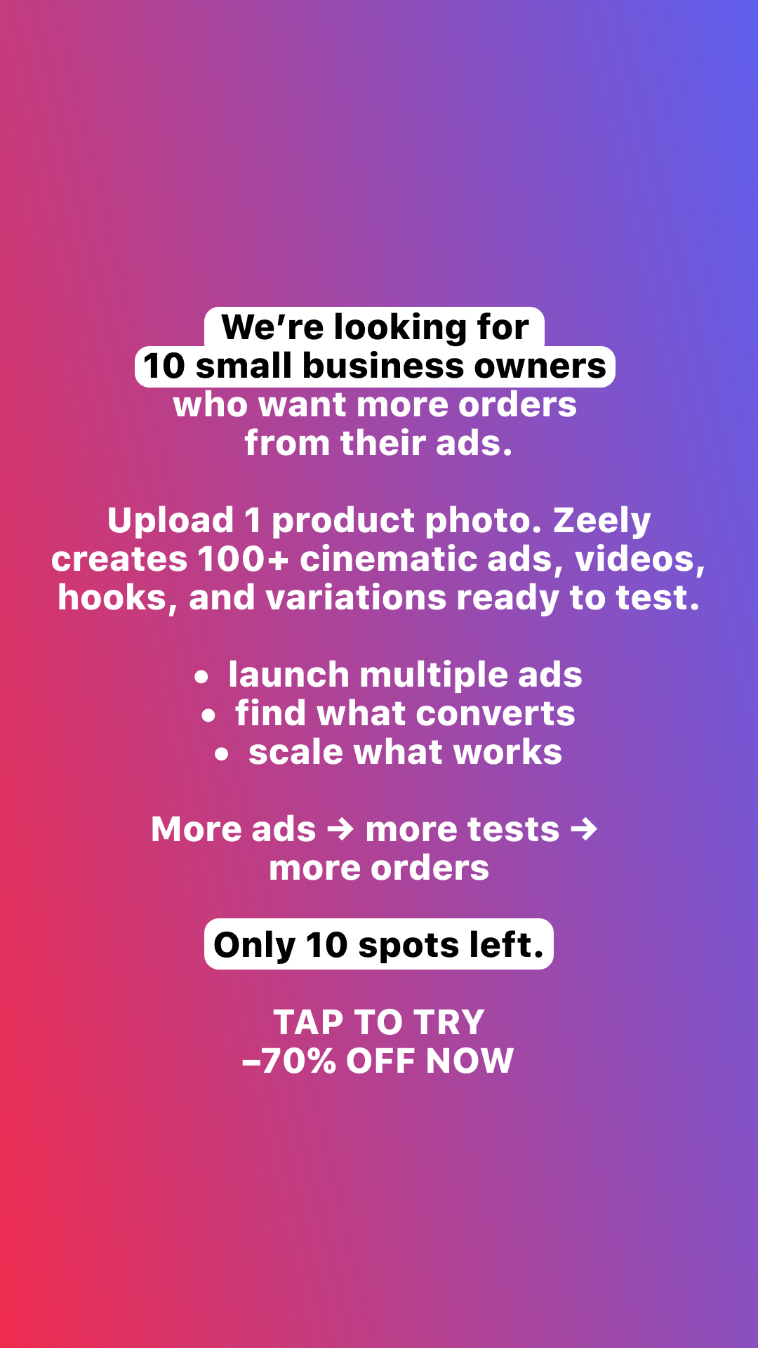Zeely Facebook ad