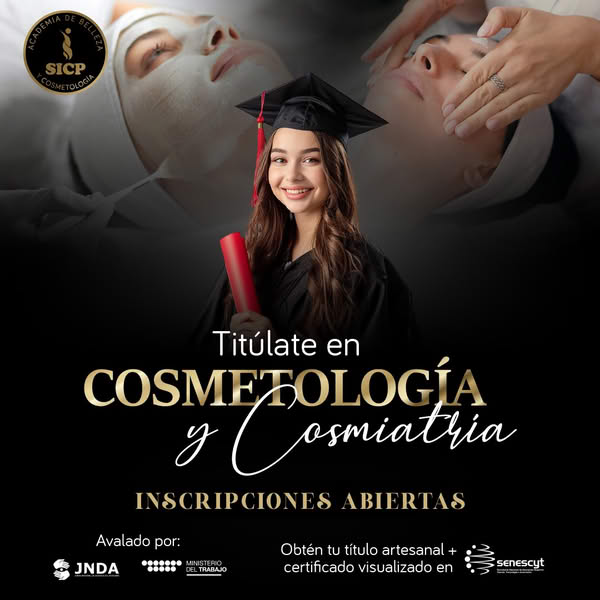 Academia de Belleza SICP Facebook ad: ¡Cosmetología y Cosmiatría!