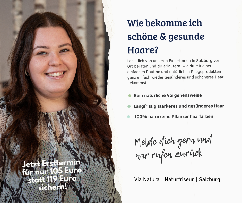 Via Natura - Naturfriseur Salzburg Facebook ad: Starte deinen Weg zu schönem Haar