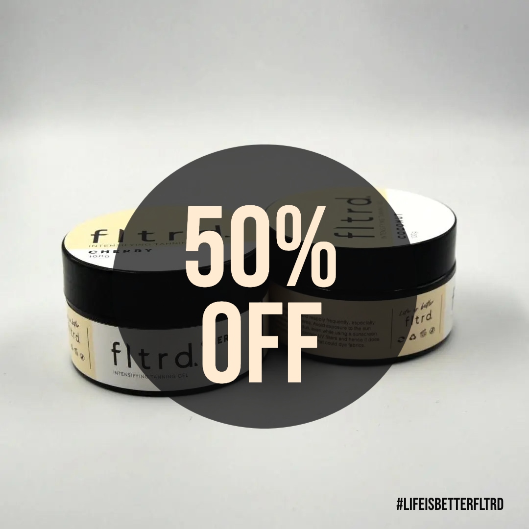 Fltrd Facebook ad: 50% off your tanning essentials!