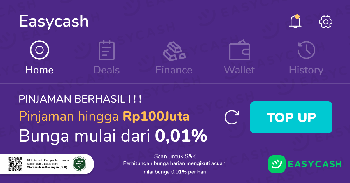 Easycash Facebook ad: No Hp 6 bulan, limit s/d 100Jt