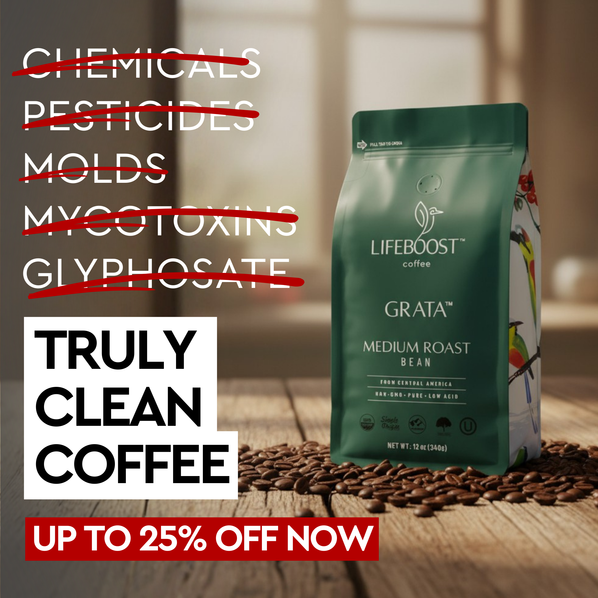 Lifeboost Coffee Facebook ad