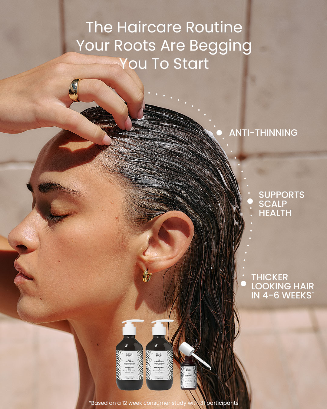 BondiBoost Facebook ad: Hair shedding & thinning?