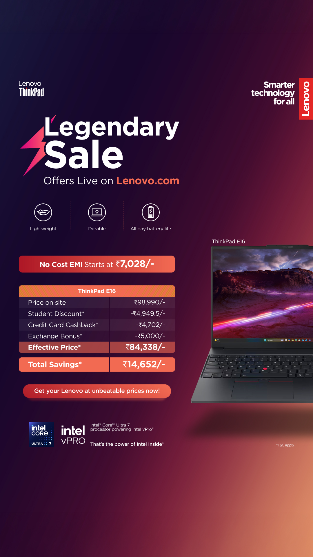 Lenovo India Facebook ad