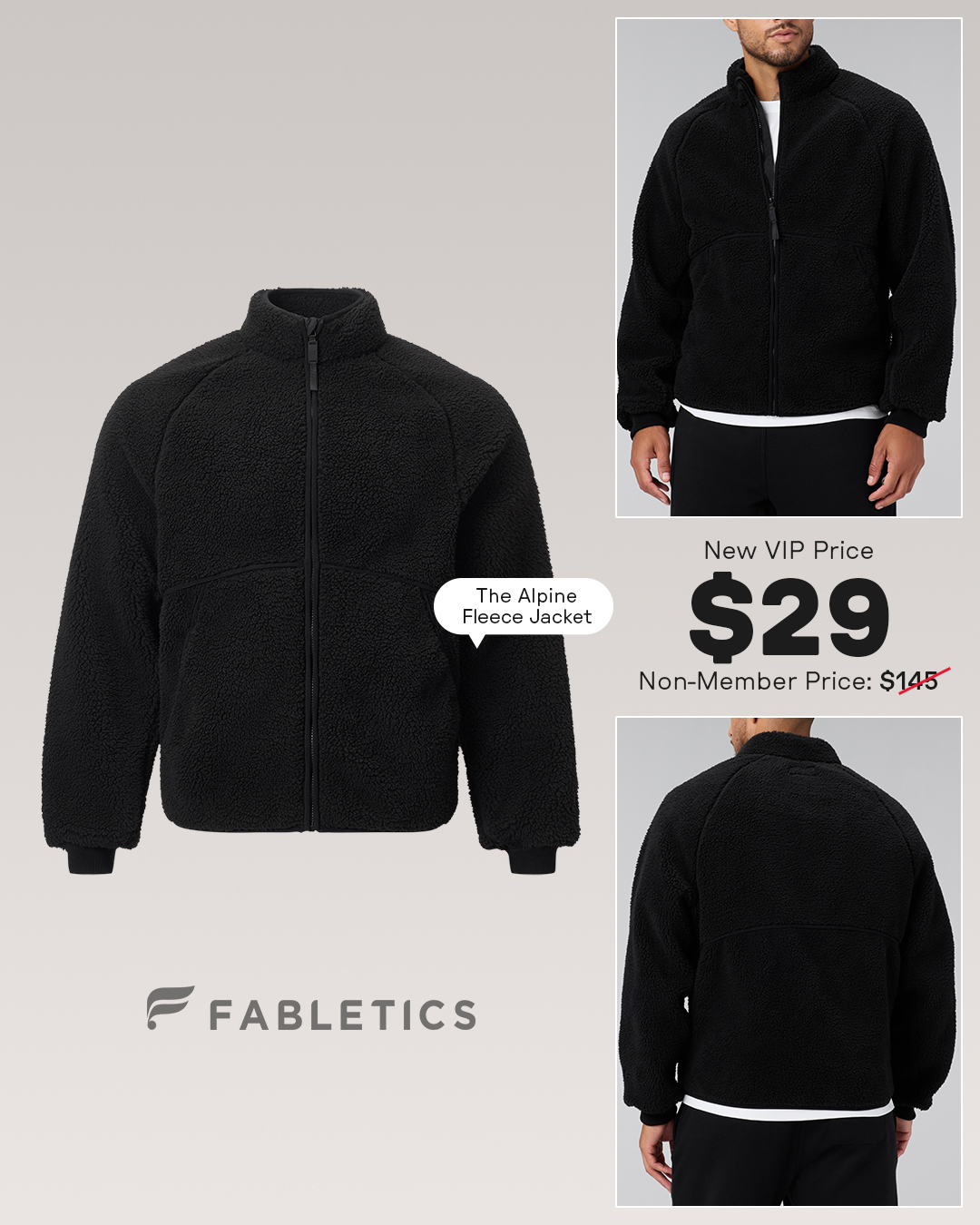 Fabletics Men Facebook ad: NEW DROPS.