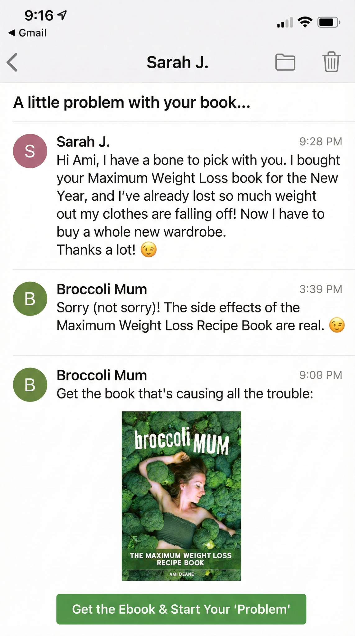 Broccoli Mum Facebook ad