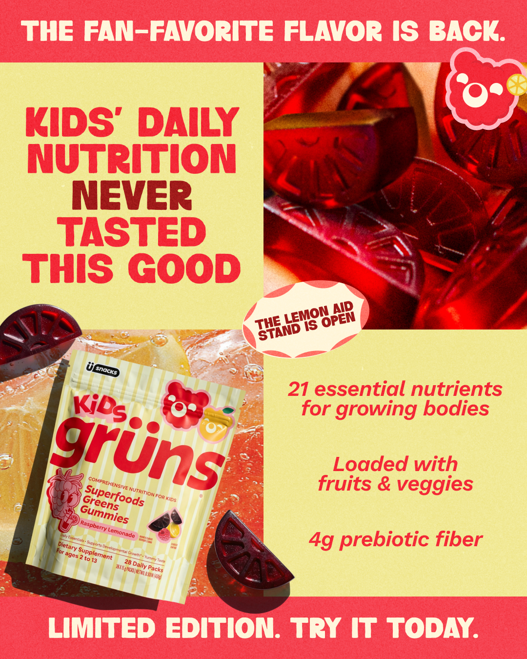 Grüns Kids Facebook ad