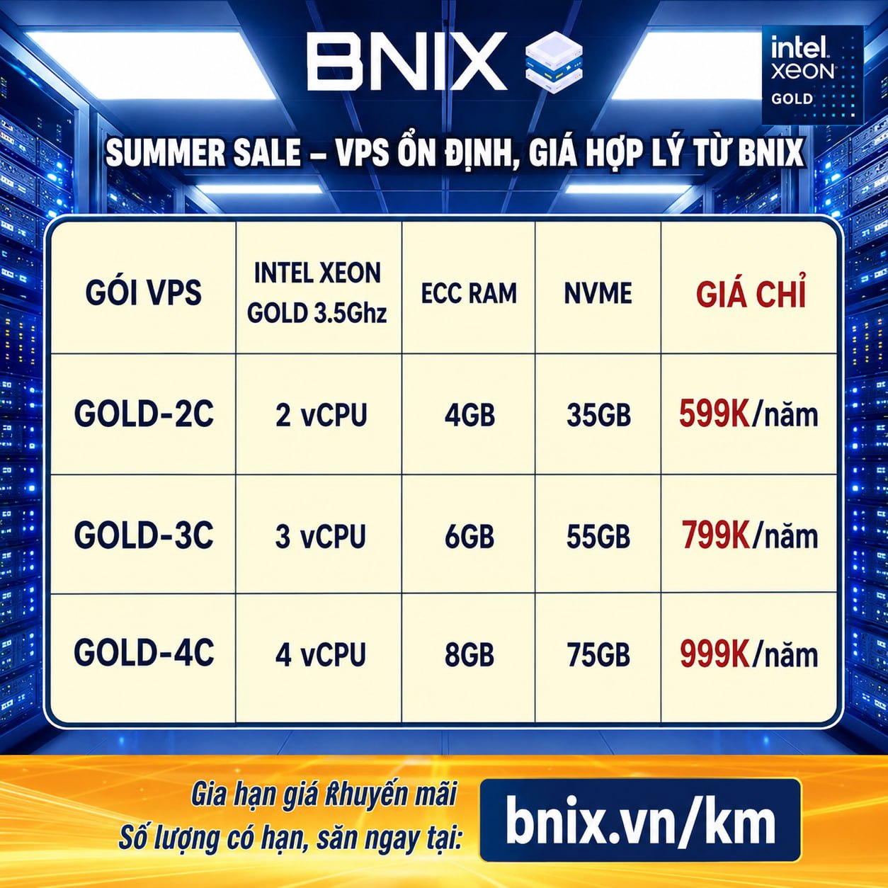 Bnix.vn - Nhà cung cấp Hosting/VPS/Server Chuyên Nghiệp Hàng Đầu Việt Nam Facebook ad: SUMMER SALE VPS BNIX, GIÁ CHỈ TỪ 599K/NĂM