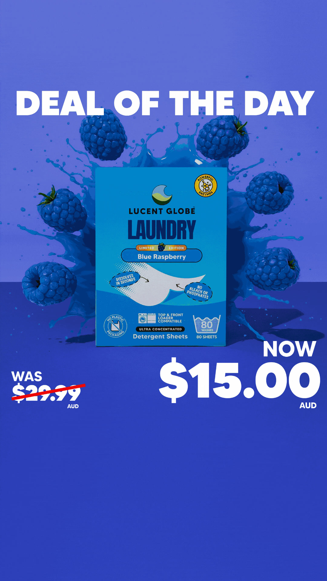 Lucent Globe Facebook ad: $15 Detergent Sheets