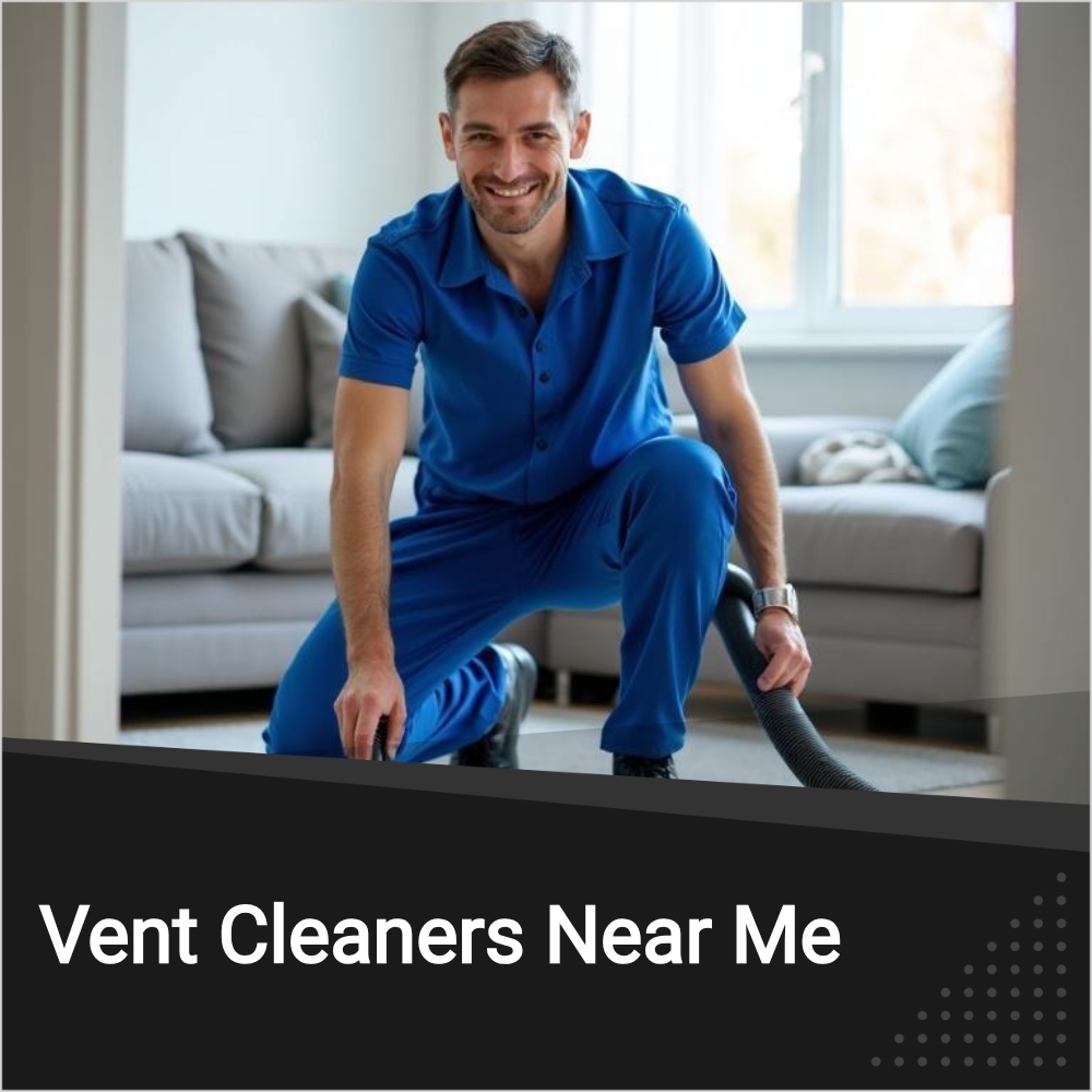 Thesearchhound Starburst Facebook ad: Vent Cleaners Near Me. Cleaner Vents, Happier Home!