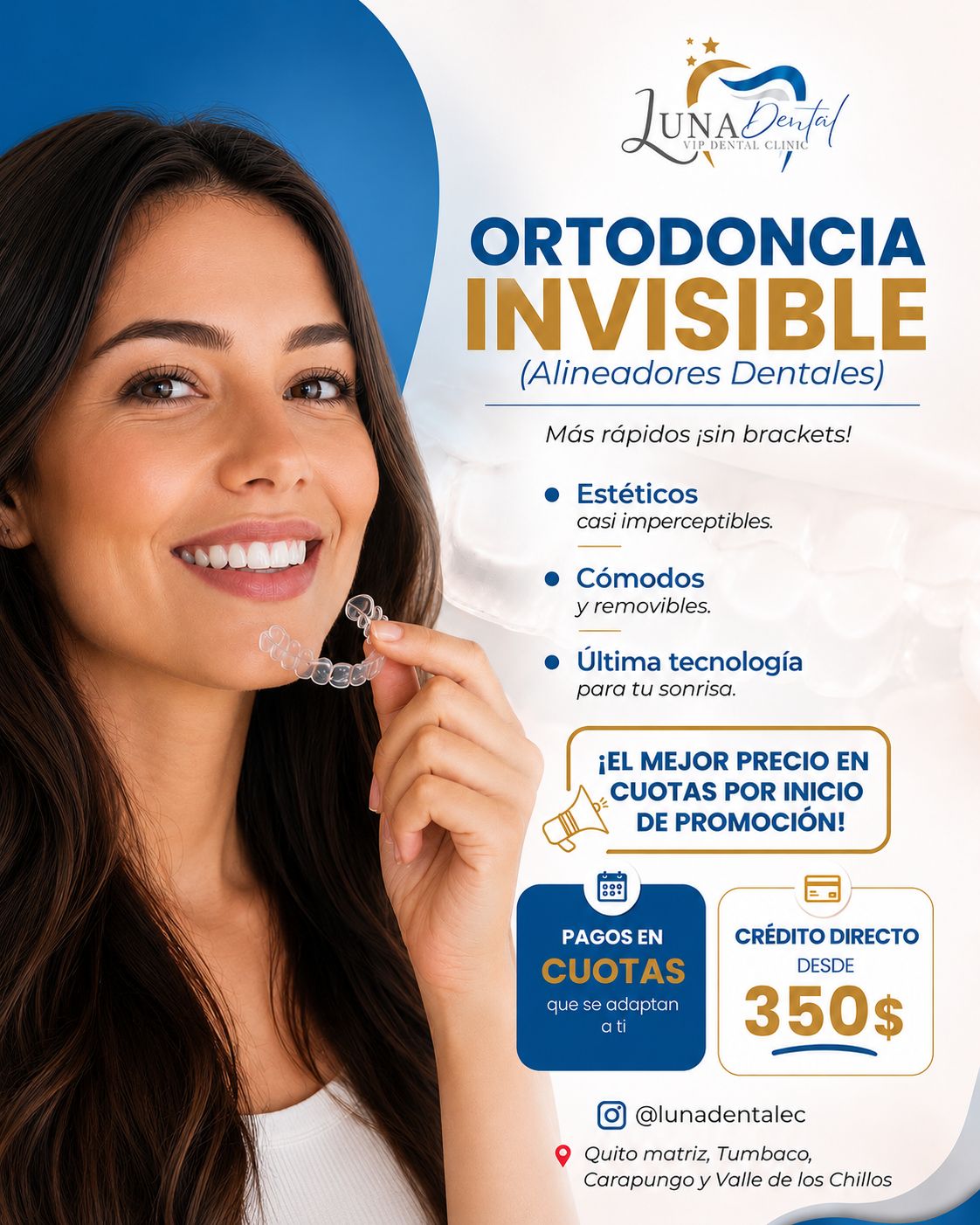LUNA Dental - Valle de los Chillos Facebook ad: ¿Quieres mejorar la posición de tus dientes sin…