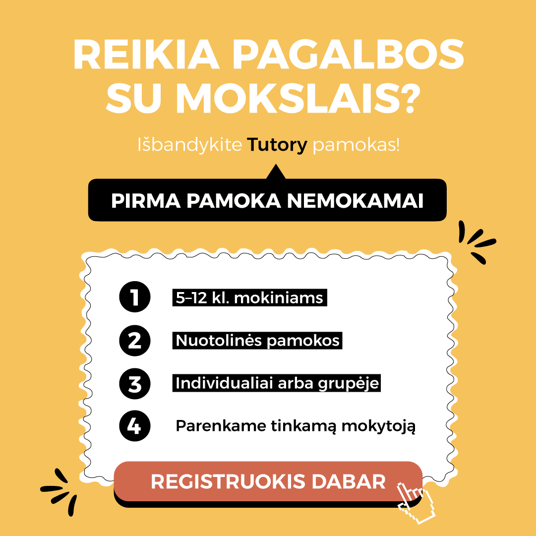 Tutory.lt Facebook ad: Korepetitoriai