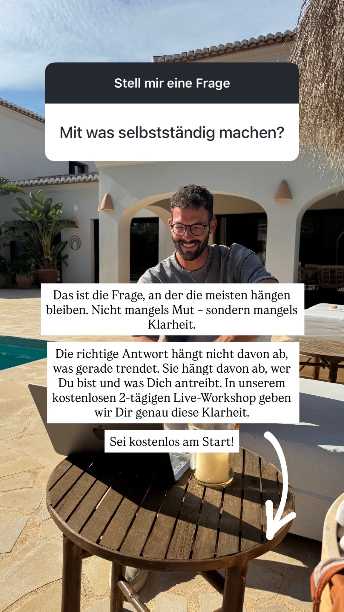Isleofmind_academy Facebook ad: 2 Tage für Deine Business-Idee