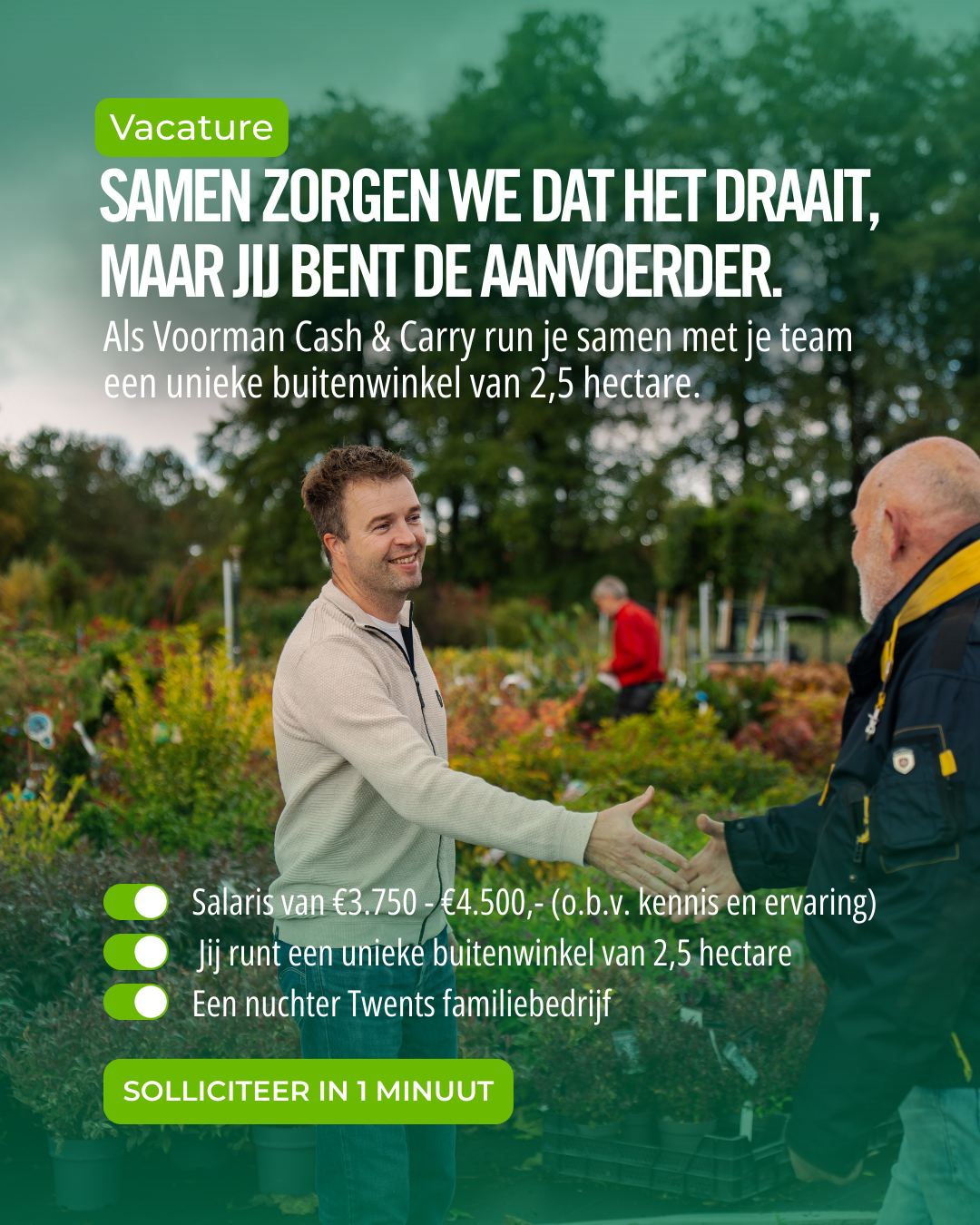 Menkehorst Kwekerijen Facebook ad: Solliciteer binnen 1 minuut