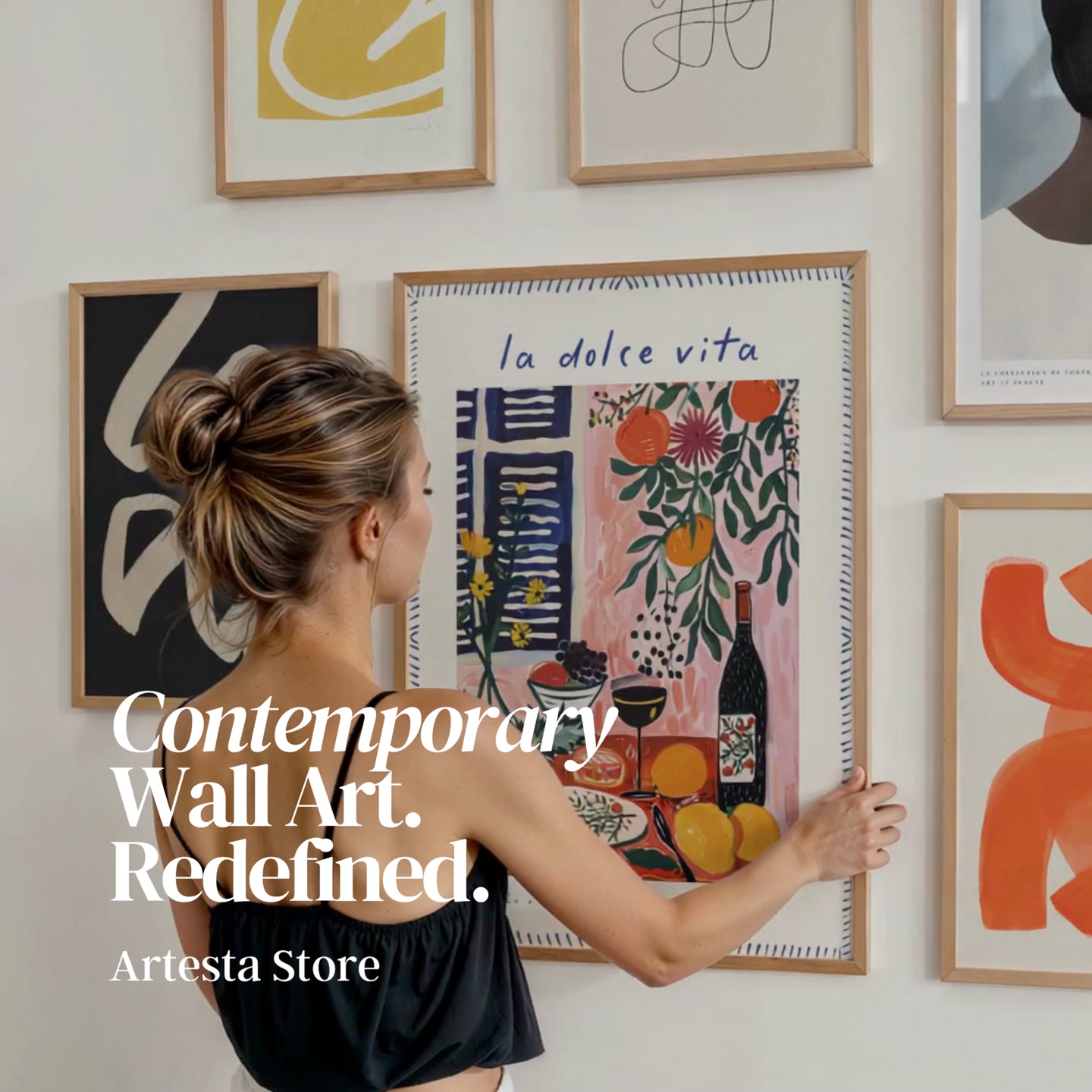 Artesta store Facebook ad: Art mural contemporain.