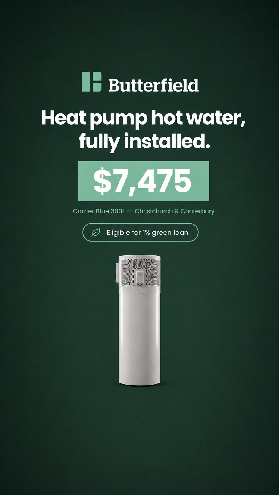 Butterfield Hot Water Facebook ad from Aug 18, 2026