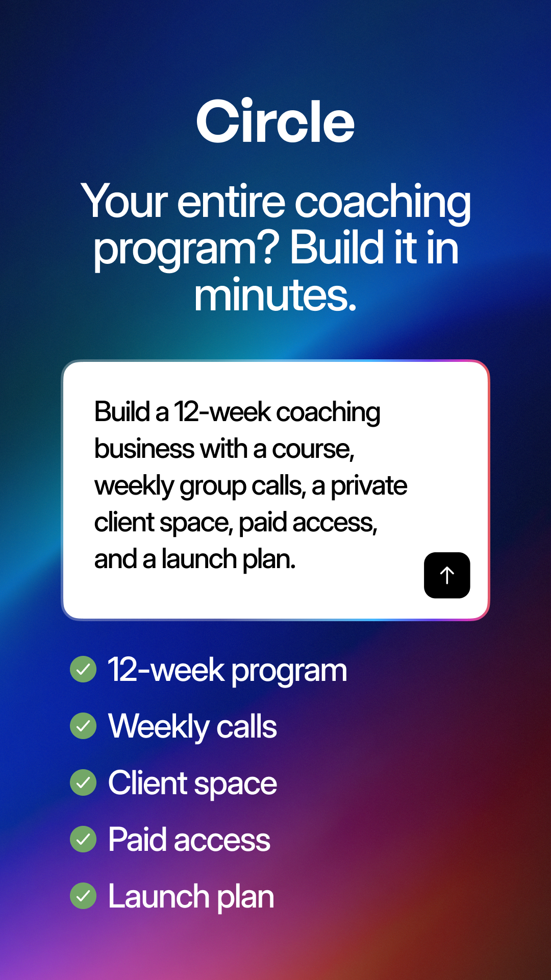 Circle Facebook ad: Build your coaching program with Circle AI