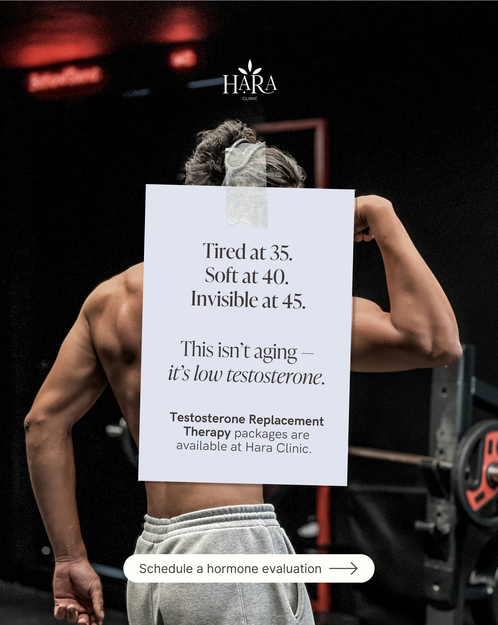 Hara Clinic Facebook ad: Most men don’t talk about it.