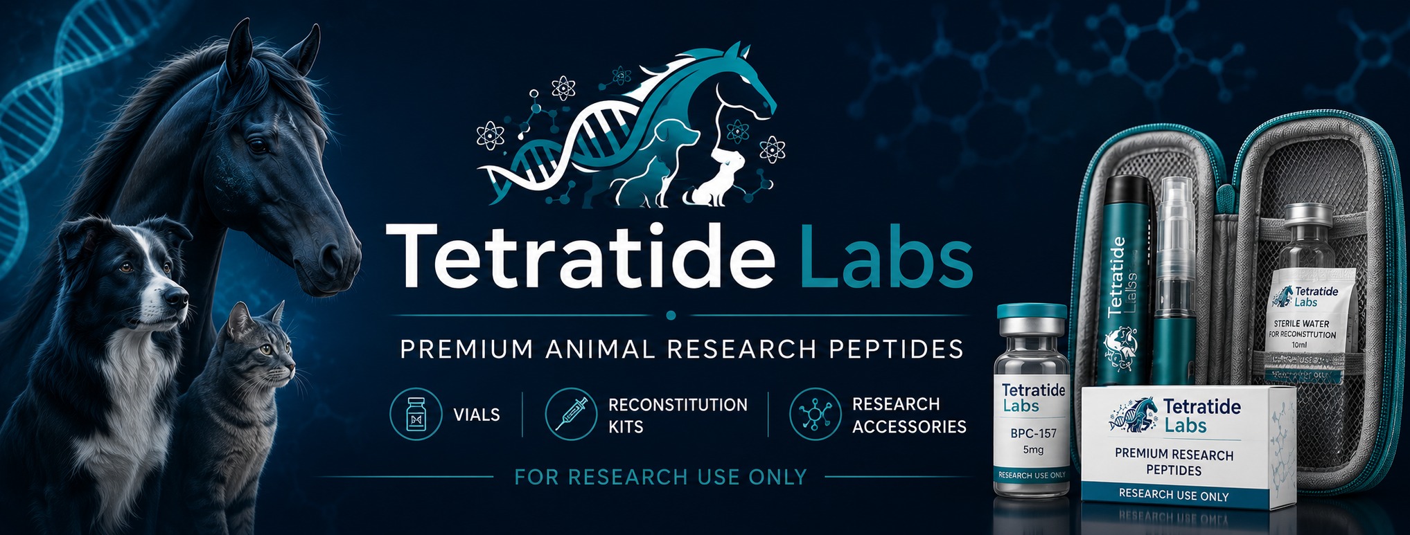 Tetratide Labs Facebook ad: Research Animal Peptide Supplier | Equine Peptide Solutions