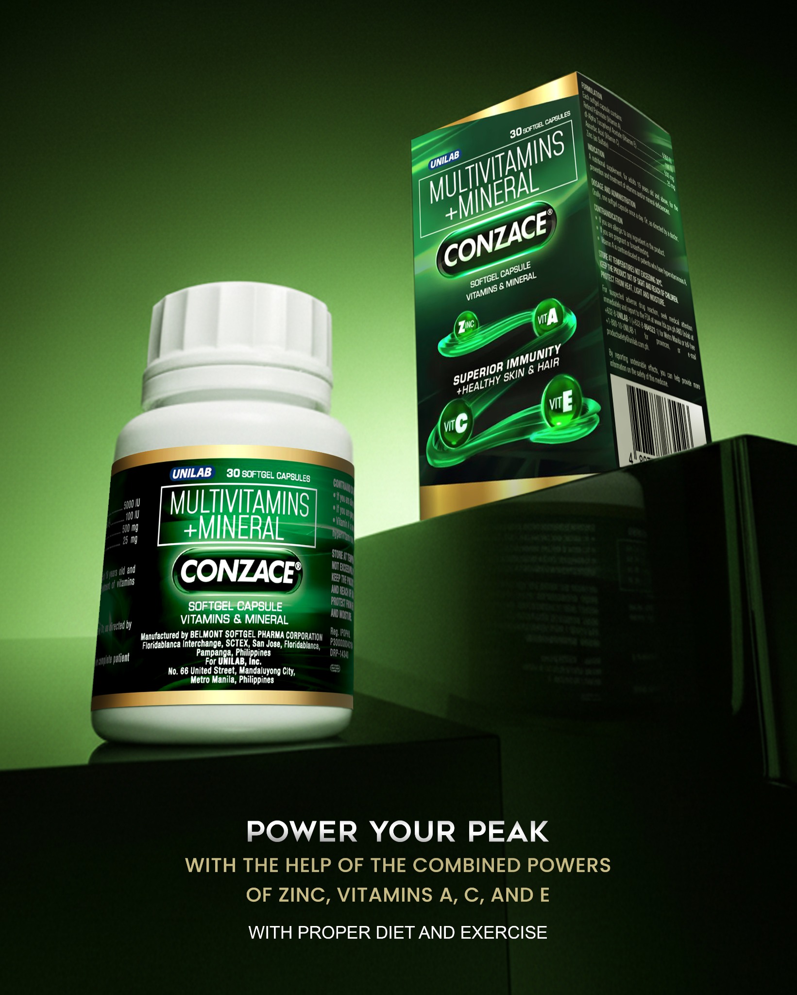 Conzace Facebook ad: Look as powerful as your body feels