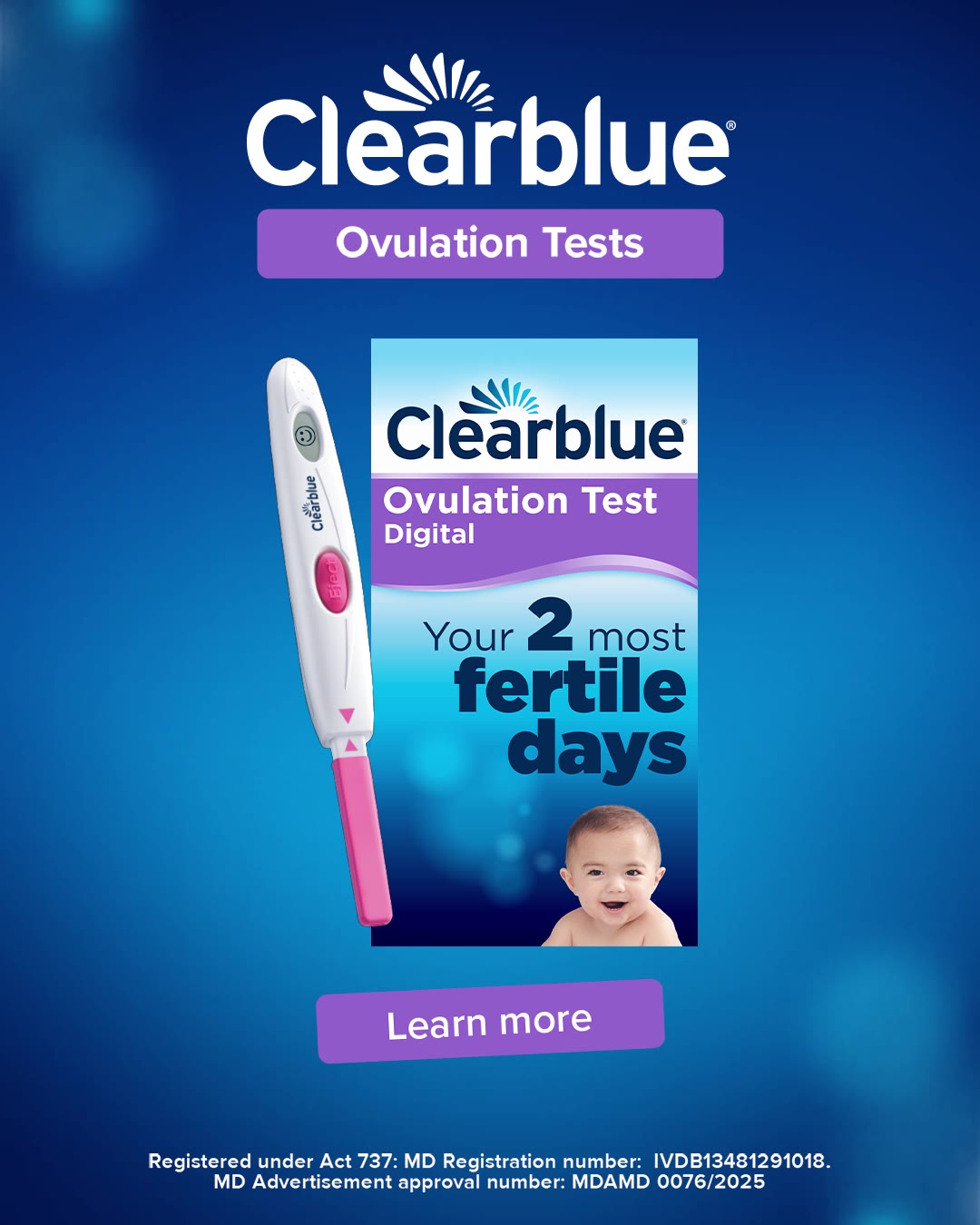Clearblue Facebook ad from Jul 1, 2026