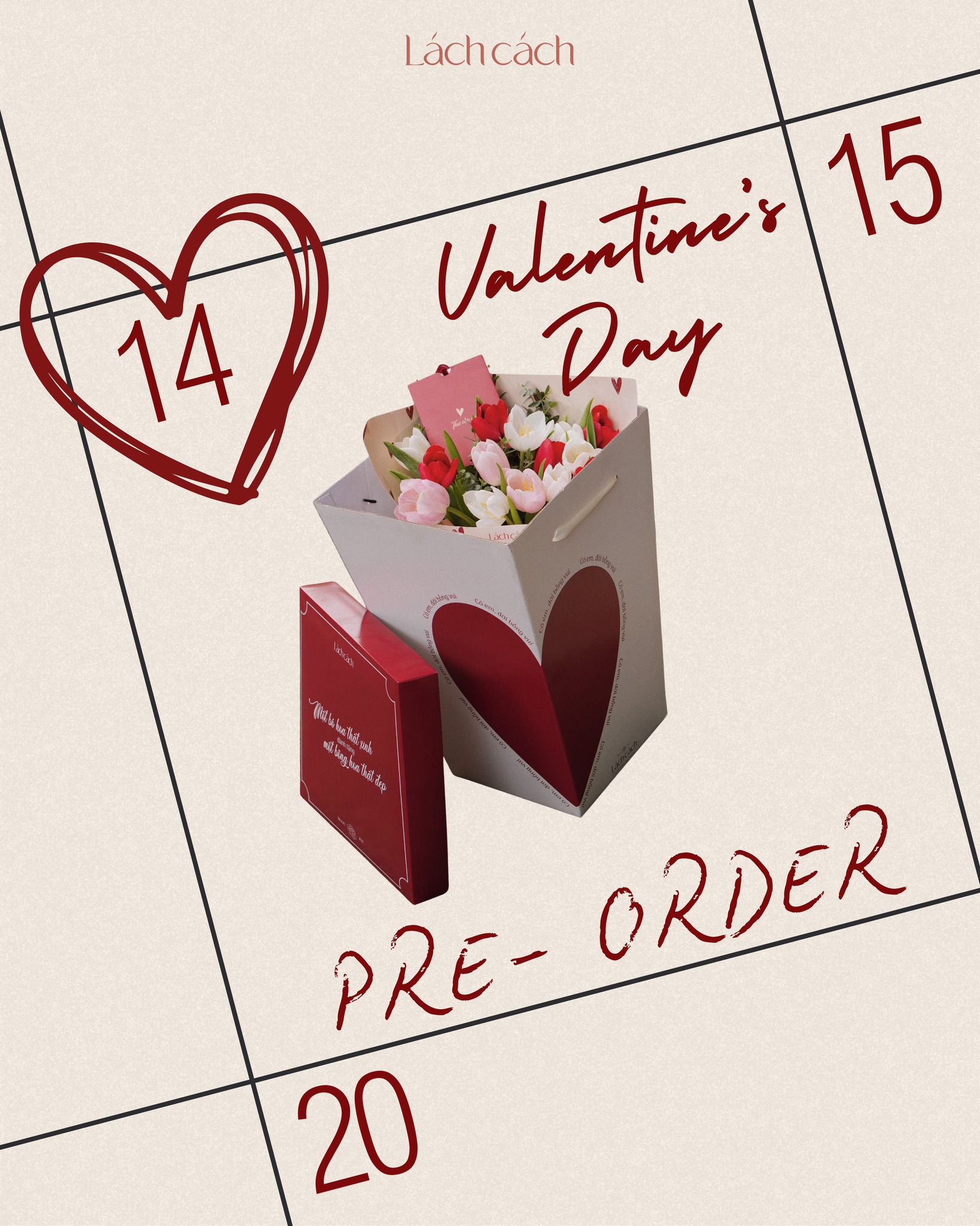 Tiệm hoa lách cách - Sài Gòn Facebook ad: [PRE-ORDER] VALENTINE’S DAY: ĐỂ YÊU THƯƠNG ĐƯỢC GÓI…