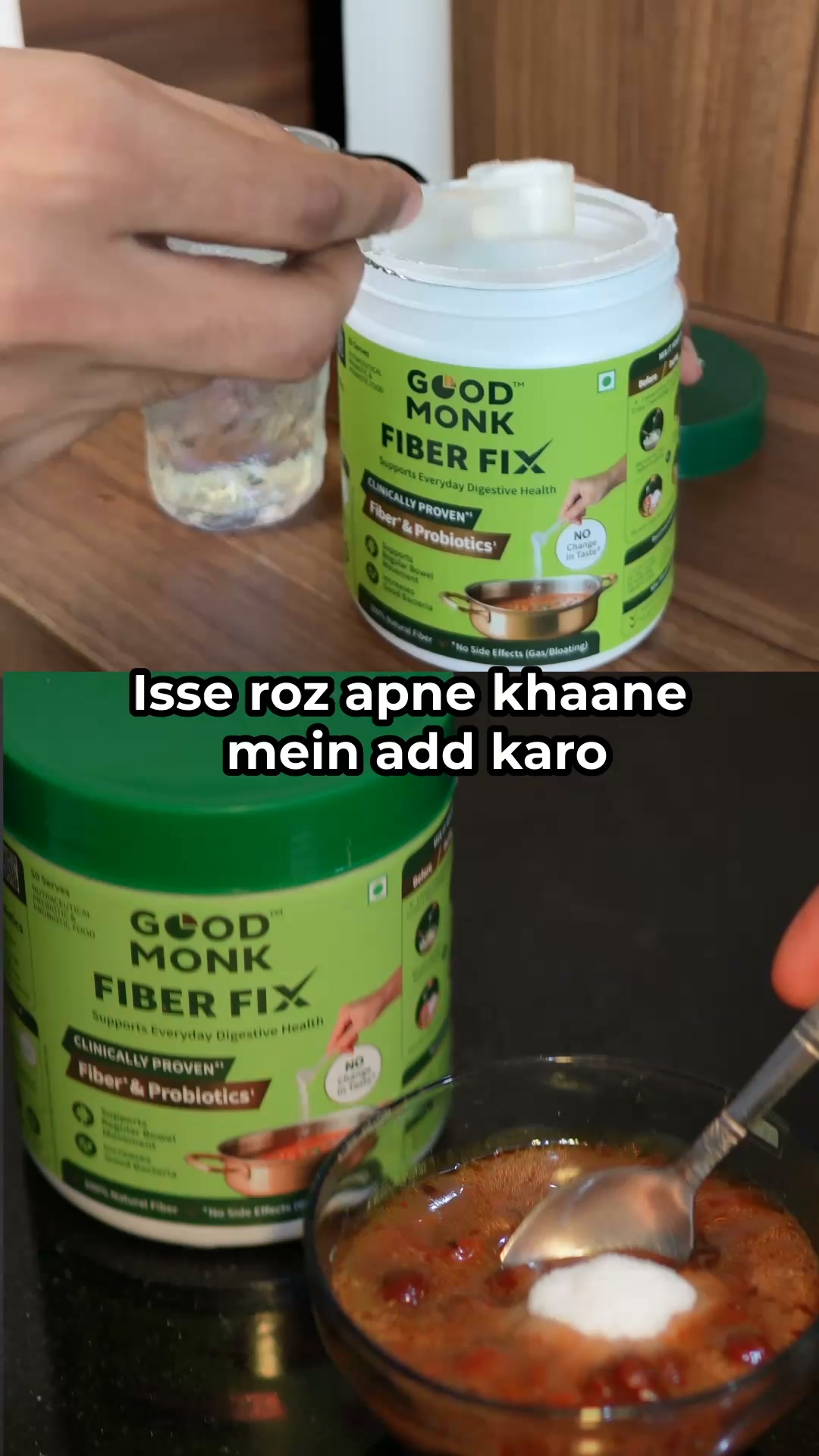 Good Monk Nutrition Facebook ad: Protein Workout Fiber
