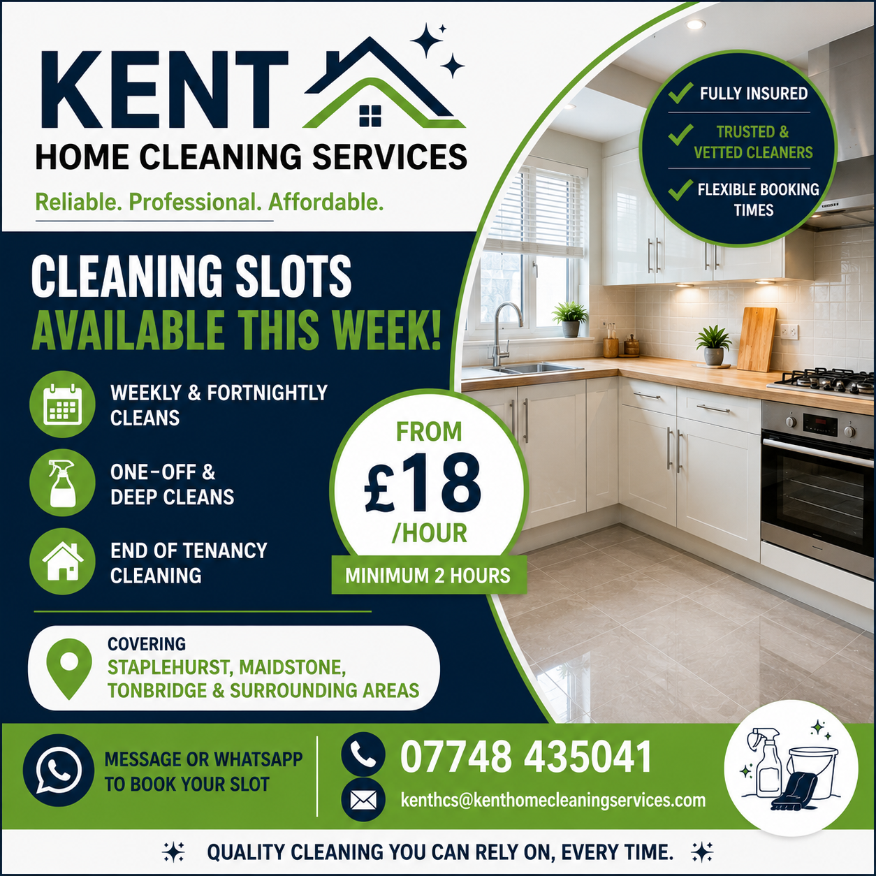 Kent Home Cleaning Services Facebook ad